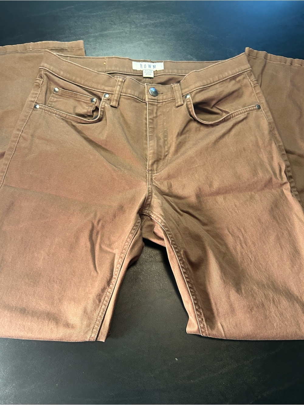 ROWM Men's Brown Slim Fit Stretch Casual Pants Size 32x32